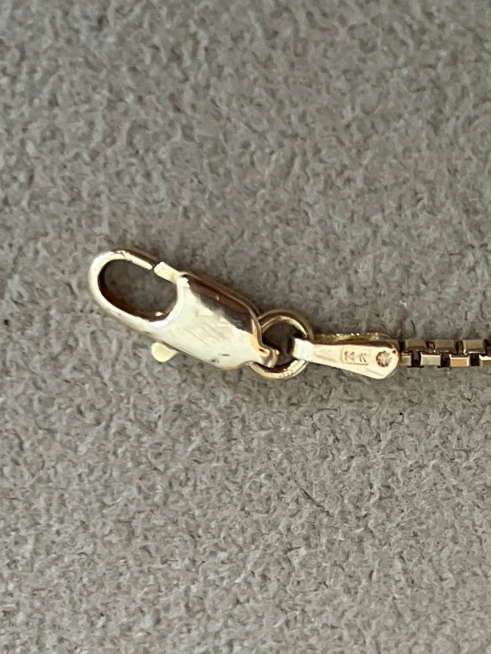 Gold Box Chain Necklace 14K